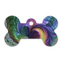 Fractal Artwork Art Swirl Vortex Dog Tag Bone (one Side) by Pakrebo