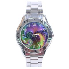 Fractal Artwork Art Swirl Vortex Stainless Steel Analogue Watch by Pakrebo