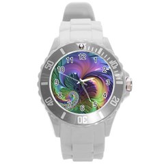 Fractal Artwork Art Swirl Vortex Round Plastic Sport Watch (l) by Pakrebo