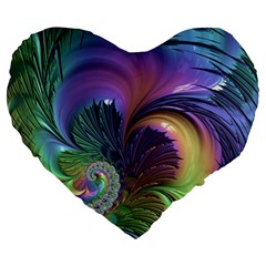 Fractal Artwork Art Swirl Vortex Large 19  Premium Heart Shape Cushions by Pakrebo