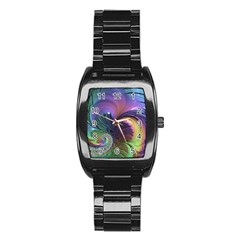 Fractal Artwork Art Swirl Vortex Stainless Steel Barrel Watch by Pakrebo