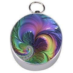 Fractal Artwork Art Swirl Vortex Silver Compasses