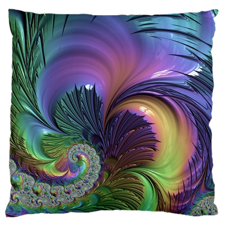 Fractal Artwork Art Swirl Vortex Large Flano Cushion Case (One Side)