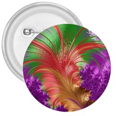 Fractal Purple Green Orange Yellow 3  Buttons by Pakrebo