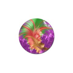 Fractal Purple Green Orange Yellow Golf Ball Marker by Pakrebo