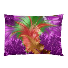 Fractal Purple Green Orange Yellow Pillow Case (two Sides) by Pakrebo