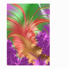 Fractal Purple Green Orange Yellow Small Garden Flag (two Sides) by Pakrebo