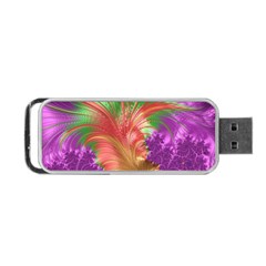 Fractal Purple Green Orange Yellow Portable Usb Flash (two Sides) by Pakrebo