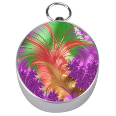 Fractal Purple Green Orange Yellow Silver Compasses by Pakrebo