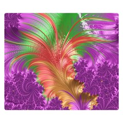 Fractal Purple Green Orange Yellow Double Sided Flano Blanket (small)  by Pakrebo