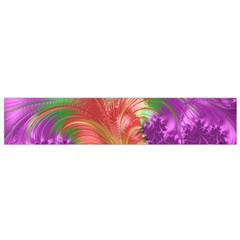 Fractal Purple Green Orange Yellow Small Flano Scarf by Pakrebo