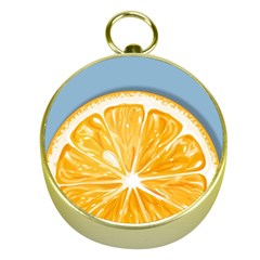 Pop Art Orange  Gold Compasses by Valentinaart