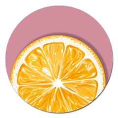 Pop Art Orange  Magnet 5  (Round)