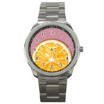 Pop Art Orange  Sport Metal Watch Front