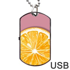 Pop Art Orange  Dog Tag USB Flash (Two Sides)