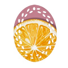 Pop Art Orange  Ornament (Oval Filigree)