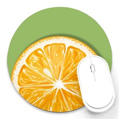 Pop Art Orange  Round Mousepads by Valentinaart