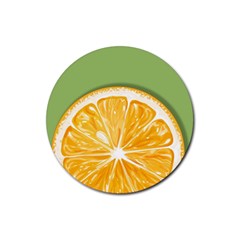 Pop Art Orange  Rubber Coaster (round)  by Valentinaart