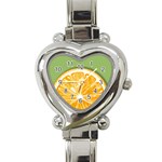 Pop Art Orange  Heart Italian Charm Watch Front