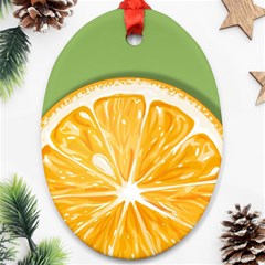 Pop Art Orange  Oval Ornament (two Sides)