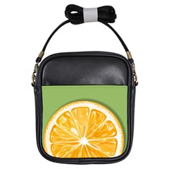 Pop Art Orange  Girls Sling Bag by Valentinaart