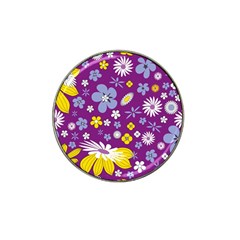 Floral Flowers Wallpaper Paper Hat Clip Ball Marker by Pakrebo