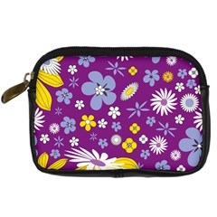 Floral Flowers Wallpaper Paper Digital Camera Leather Case by Pakrebo