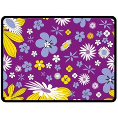 Floral Flowers Wallpaper Paper Fleece Blanket (large)  by Pakrebo