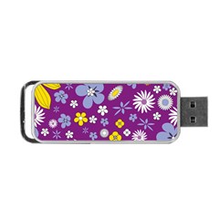 Floral Flowers Wallpaper Paper Portable Usb Flash (two Sides) by Pakrebo