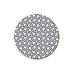 Pattern Monochrome Repeat Rubber Coaster (round)  by Pakrebo