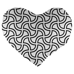 Pattern Monochrome Repeat Large 19  Premium Heart Shape Cushions by Pakrebo