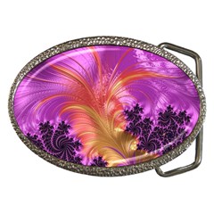 Fractal Puffy Feather Art Artwork Belt Buckles by Pakrebo