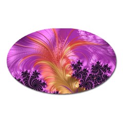 Fractal Puffy Feather Art Artwork Oval Magnet by Pakrebo