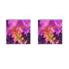 Fractal Puffy Feather Art Artwork Cufflinks (square) by Pakrebo