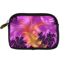 Fractal Puffy Feather Art Artwork Digital Camera Leather Case by Pakrebo