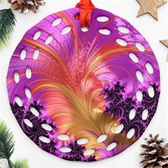 Fractal Puffy Feather Art Artwork Ornament (round Filigree) by Pakrebo