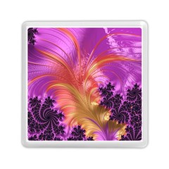 Fractal Puffy Feather Art Artwork Memory Card Reader (square) by Pakrebo