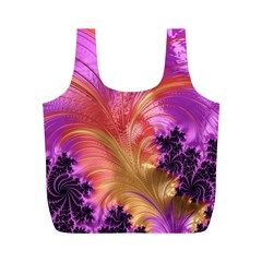 Fractal Puffy Feather Art Artwork Full Print Recycle Bag (m) by Pakrebo