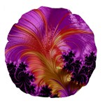 Fractal Puffy Feather Art Artwork Large 18  Premium Flano Round Cushions Front