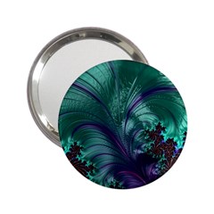 Fractal Turquoise Feather Swirl 2.25  Handbag Mirrors