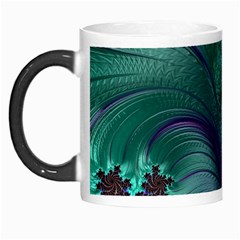 Fractal Turquoise Feather Swirl Morph Mugs