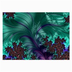 Fractal Turquoise Feather Swirl Large Glasses Cloth