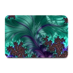 Fractal Turquoise Feather Swirl Plate Mats