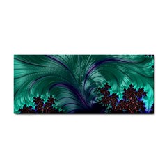 Fractal Turquoise Feather Swirl Hand Towel