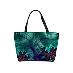 Fractal Turquoise Feather Swirl Classic Shoulder Handbag