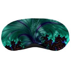 Fractal Turquoise Feather Swirl Sleeping Masks