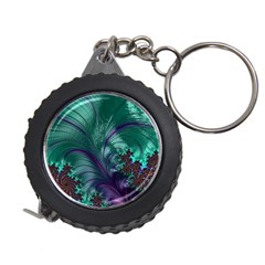 Fractal Turquoise Feather Swirl Measuring Tape