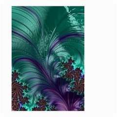 Fractal Turquoise Feather Swirl Small Garden Flag (Two Sides)