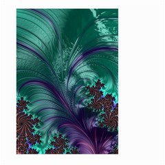 Fractal Turquoise Feather Swirl Large Garden Flag (Two Sides)