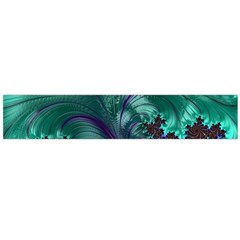 Fractal Turquoise Feather Swirl Large Flano Scarf 